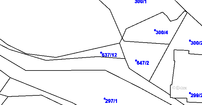 Parcela st. 637/12 v KÚ Opatovice u Vyškova, Katastrální mapa