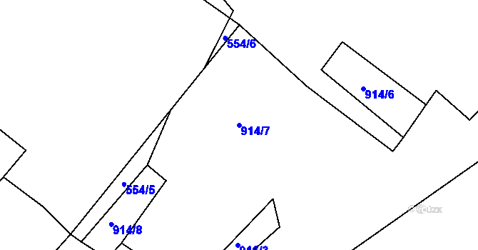 Parcela st. 914/7 v KÚ Opatovice u Vyškova, Katastrální mapa