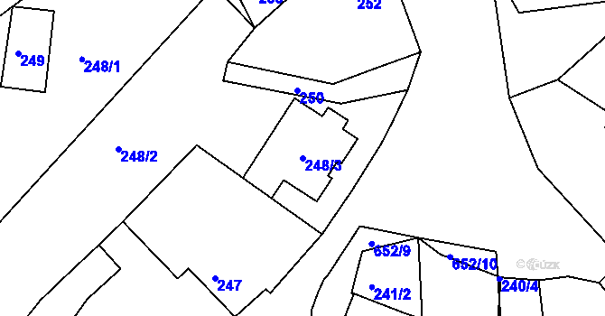 Parcela st. 248/3 v KÚ Opatovice u Vyškova, Katastrální mapa