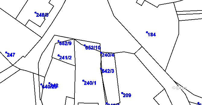 Parcela st. 240/4 v KÚ Opatovice u Vyškova, Katastrální mapa
