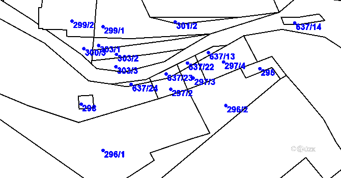 Parcela st. 297/2 v KÚ Opatovice u Vyškova, Katastrální mapa
