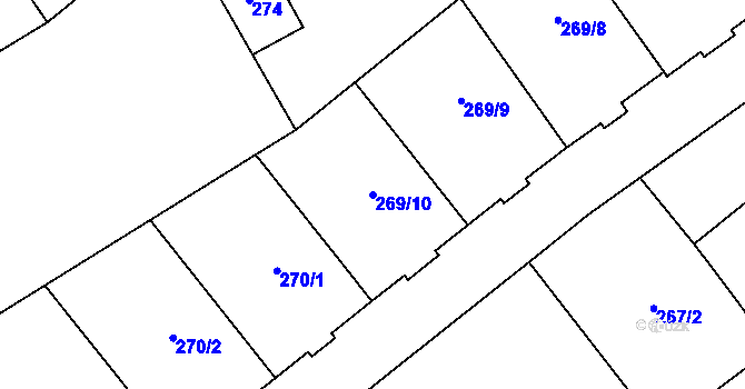 Parcela st. 269/10 v KÚ Opatovice u Vyškova, Katastrální mapa