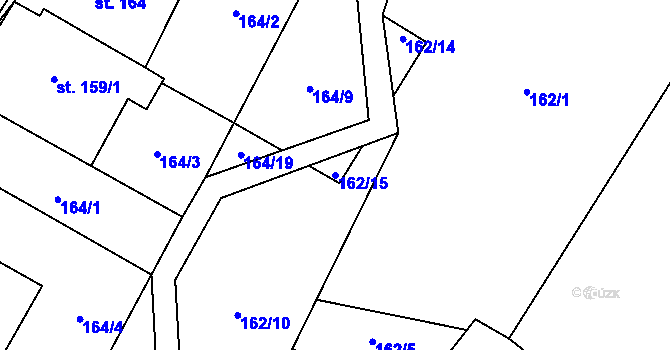 Parcela st. 162/15 v KÚ Opatovice u Hranic, Katastrální mapa