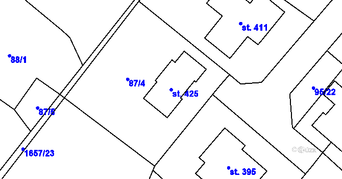 Parcela st. 425 v KÚ Opatovice u Hranic, Katastrální mapa