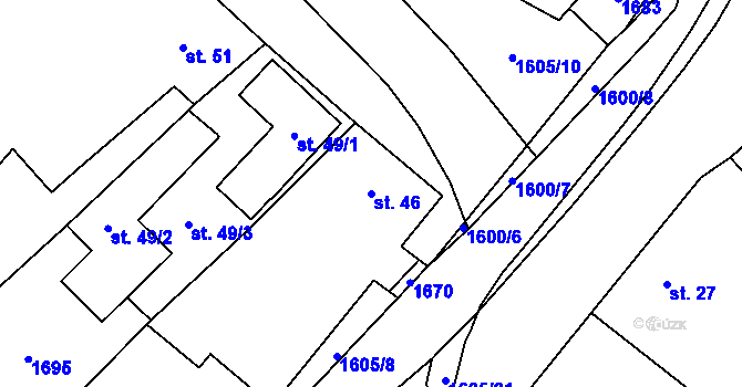 Parcela st. 46 v KÚ Opatovice u Hranic, Katastrální mapa