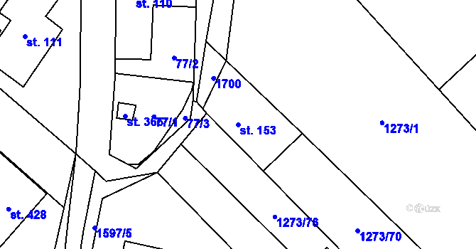 Parcela st. 153 v KÚ Opatovice u Hranic, Katastrální mapa