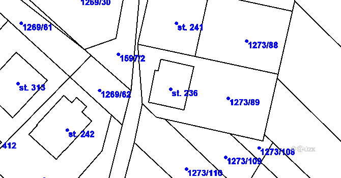 Parcela st. 236 v KÚ Opatovice u Hranic, Katastrální mapa