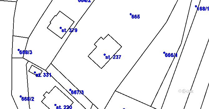 Parcela st. 237 v KÚ Opatovice u Hranic, Katastrální mapa