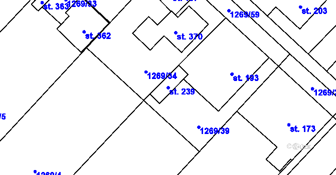 Parcela st. 239 v KÚ Opatovice u Hranic, Katastrální mapa