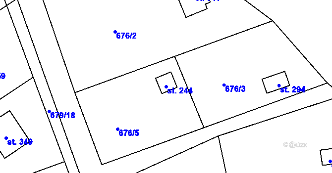 Parcela st. 244 v KÚ Opatovice u Hranic, Katastrální mapa