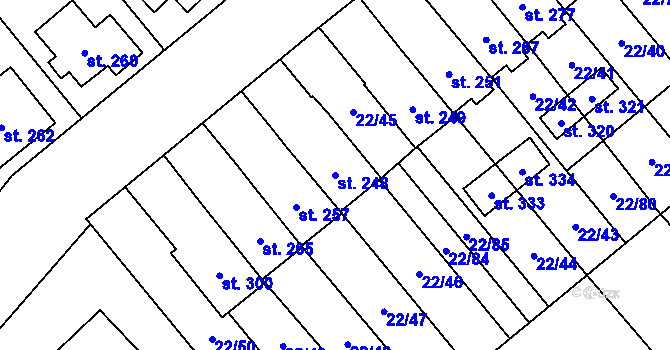 Parcela st. 248 v KÚ Opatovice u Hranic, Katastrální mapa