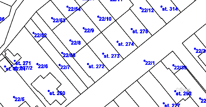 Parcela st. 273 v KÚ Opatovice u Hranic, Katastrální mapa