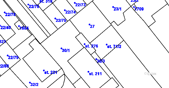 Parcela st. 276 v KÚ Opatovice u Hranic, Katastrální mapa