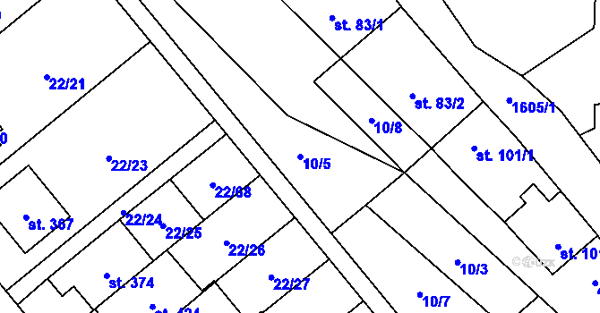 Parcela st. 10/5 v KÚ Opatovice u Hranic, Katastrální mapa