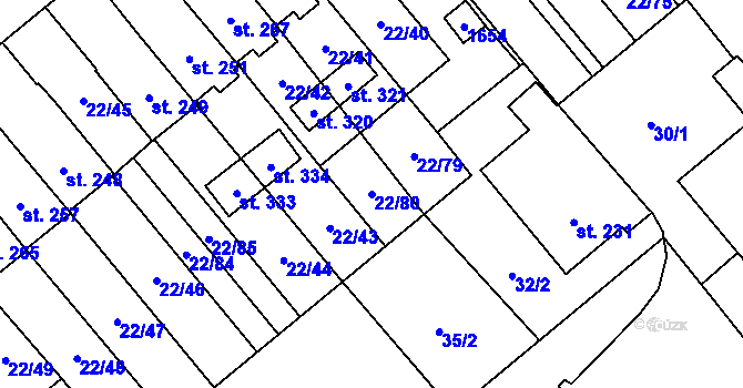 Parcela st. 22/80 v KÚ Opatovice u Hranic, Katastrální mapa