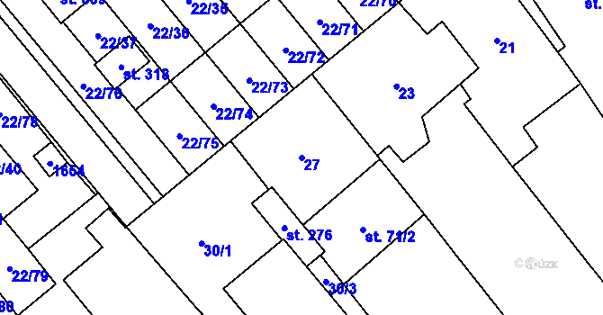 Parcela st. 27 v KÚ Opatovice u Hranic, Katastrální mapa