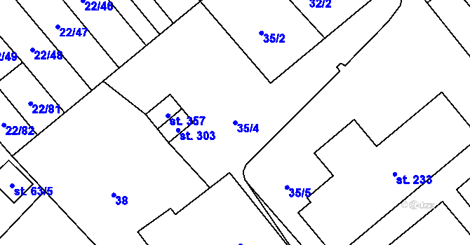 Parcela st. 35/4 v KÚ Opatovice u Hranic, Katastrální mapa