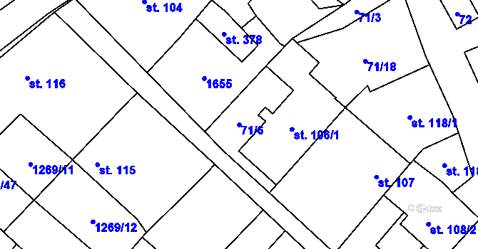 Parcela st. 71/6 v KÚ Opatovice u Hranic, Katastrální mapa