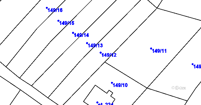 Parcela st. 149/12 v KÚ Opatovice u Hranic, Katastrální mapa