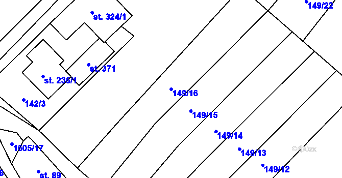 Parcela st. 149/16 v KÚ Opatovice u Hranic, Katastrální mapa