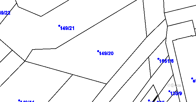 Parcela st. 149/20 v KÚ Opatovice u Hranic, Katastrální mapa