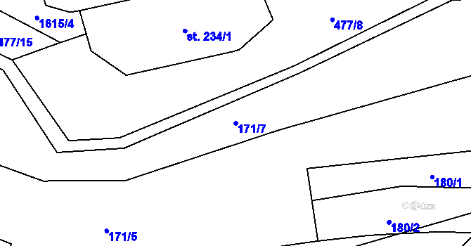 Parcela st. 171/7 v KÚ Opatovice u Hranic, Katastrální mapa