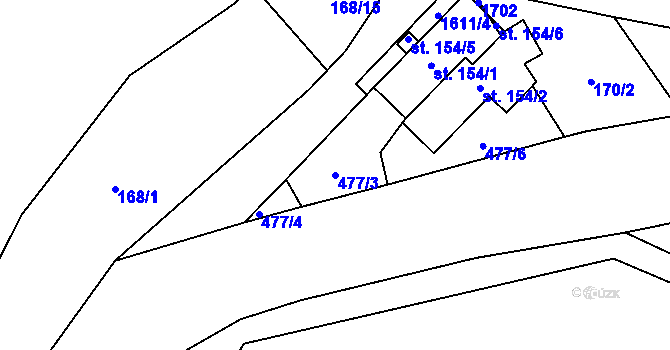Parcela st. 477/3 v KÚ Opatovice u Hranic, Katastrální mapa
