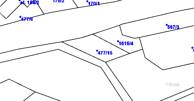 Parcela st. 477/15 v KÚ Opatovice u Hranic, Katastrální mapa