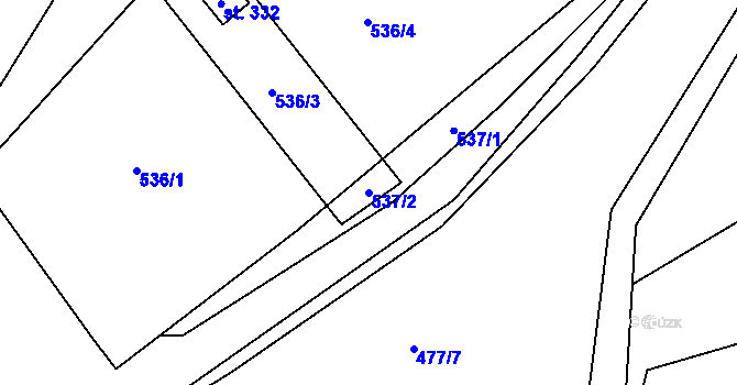 Parcela st. 537/2 v KÚ Opatovice u Hranic, Katastrální mapa
