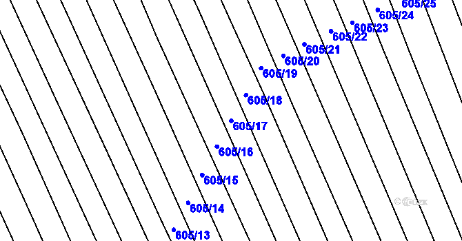 Parcela st. 605/17 v KÚ Opatovice u Hranic, Katastrální mapa