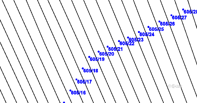 Parcela st. 605/20 v KÚ Opatovice u Hranic, Katastrální mapa