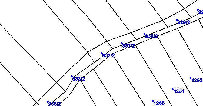 Parcela st. 932/2 v KÚ Opatovice u Hranic, Katastrální mapa