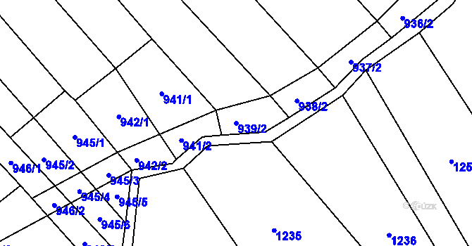 Parcela st. 939/2 v KÚ Opatovice u Hranic, Katastrální mapa