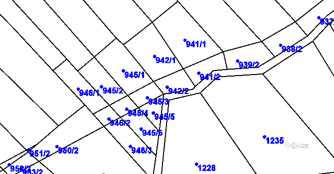 Parcela st. 942/2 v KÚ Opatovice u Hranic, Katastrální mapa