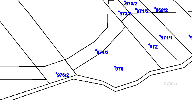Parcela st. 974/2 v KÚ Opatovice u Hranic, Katastrální mapa