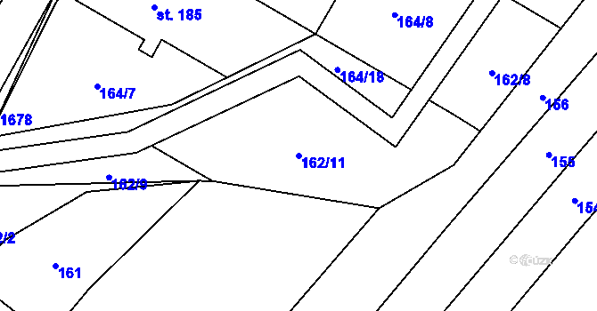 Parcela st. 162/11 v KÚ Opatovice u Hranic, Katastrální mapa