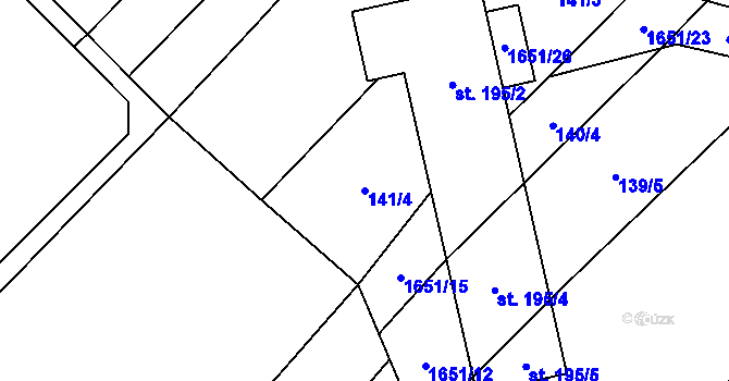 Parcela st. 141/4 v KÚ Opatovice u Hranic, Katastrální mapa