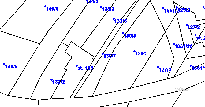 Parcela st. 130/7 v KÚ Opatovice u Hranic, Katastrální mapa