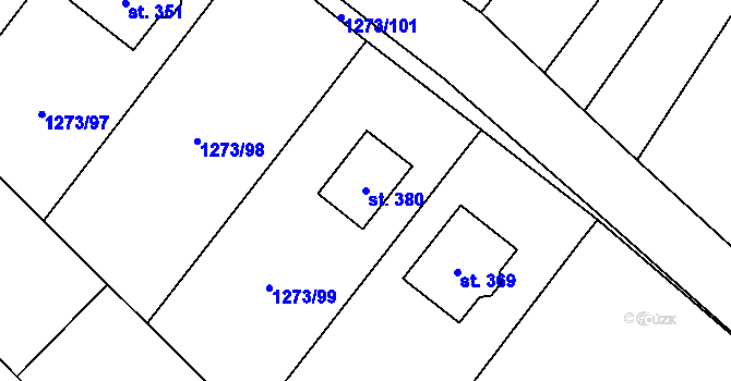 Parcela st. 380 v KÚ Opatovice u Hranic, Katastrální mapa