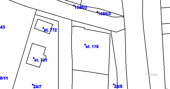 Parcela st. 178 v KÚ Opatovice nad Labem, Katastrální mapa