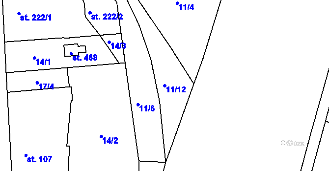 Parcela st. 11/12 v KÚ Opatovice nad Labem, Katastrální mapa
