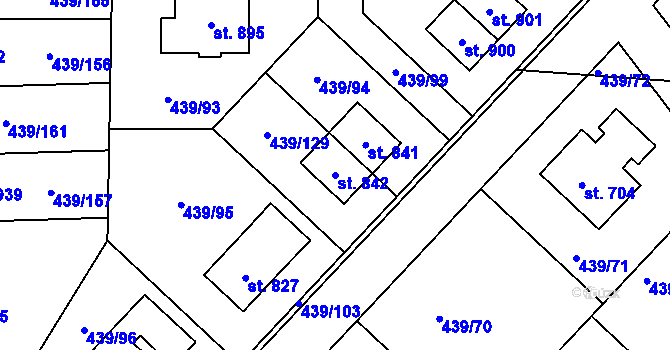 Parcela st. 842 v KÚ Opatovice nad Labem, Katastrální mapa