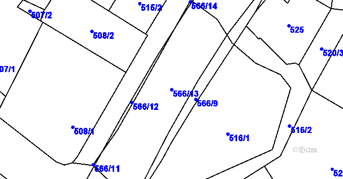 Parcela st. 566/13 v KÚ Opava-Město, Katastrální mapa