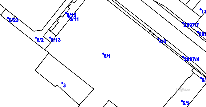 Parcela st. 6/1 v KÚ Opava-Město, Katastrální mapa