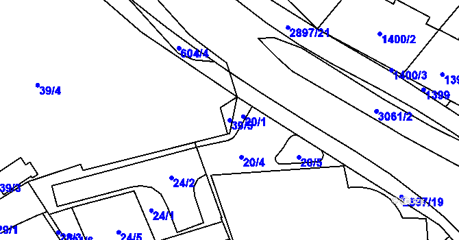 Parcela st. 39/5 v KÚ Opava-Město, Katastrální mapa