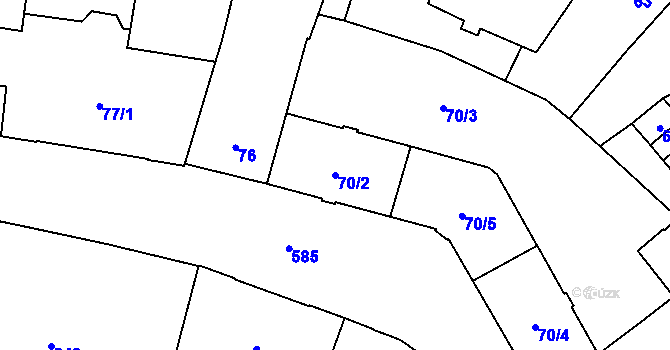Parcela st. 70/2 v KÚ Opava-Město, Katastrální mapa