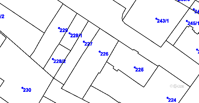 Parcela st. 226 v KÚ Opava-Město, Katastrální mapa