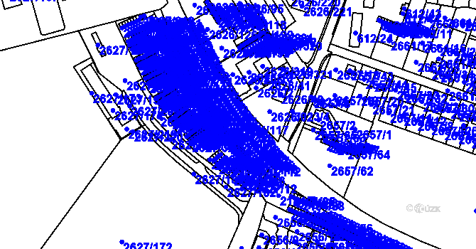 Parcela st. 2184/117 v KÚ Opava-Předměstí, Katastrální mapa