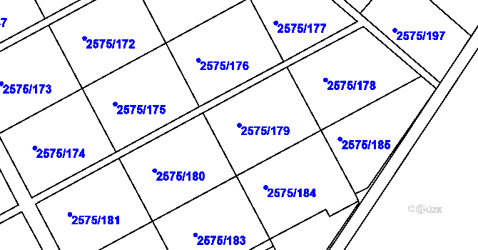 Parcela st. 2575/179 v KÚ Opava-Předměstí, Katastrální mapa