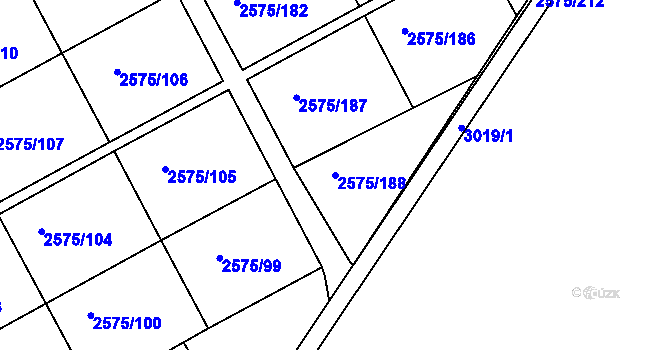 Parcela st. 2575/188 v KÚ Opava-Předměstí, Katastrální mapa